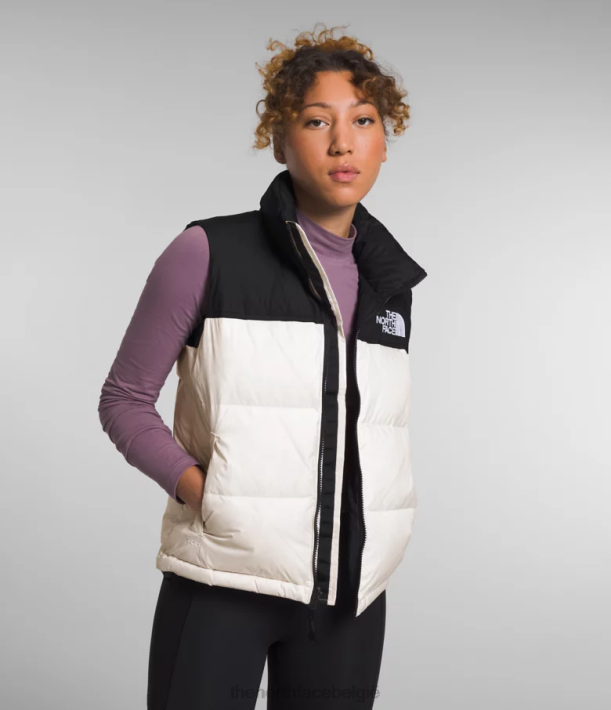 kleding 280T431 gardenia wit/tnf zwart Retro nuptse-vest uit 1996 vrouwen The North Face