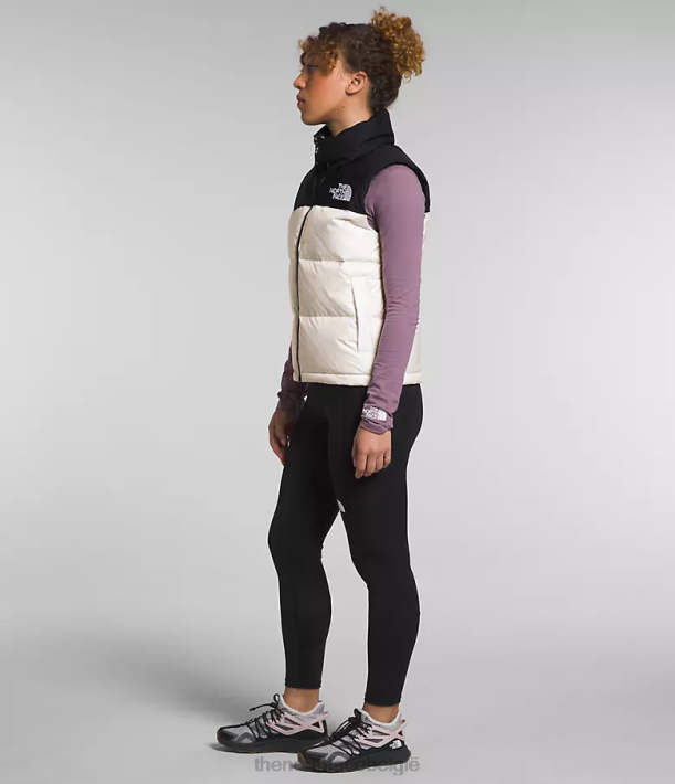 kleding 280T431 gardenia wit/tnf zwart Retro nuptse-vest uit 1996 vrouwen The North Face