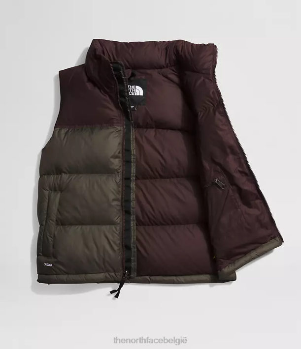 kleding 280T432 nieuw taupegroen/kolenbruin Retro nuptse-vest uit 1996 vrouwen The North Face