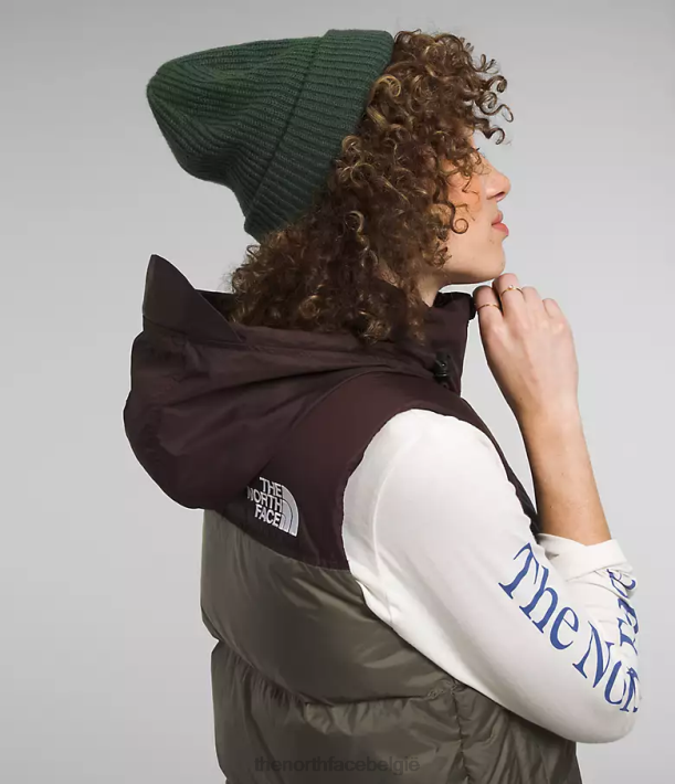 kleding 280T432 nieuw taupegroen/kolenbruin Retro nuptse-vest uit 1996 vrouwen The North Face