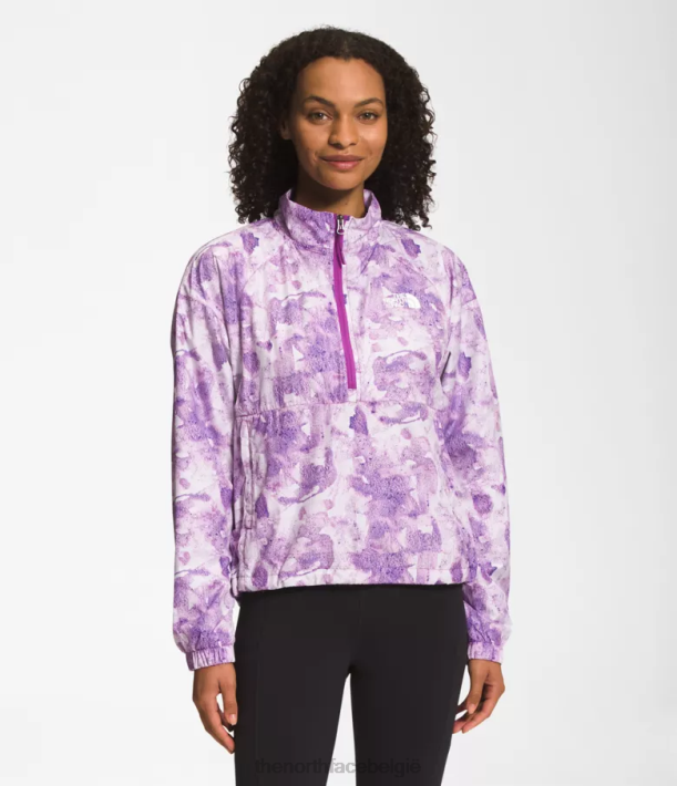 kleding 280T1019 tonale kleurstofprint met paarse cactusbloemen Hydranaline trui 2000 vrouwen The North Face