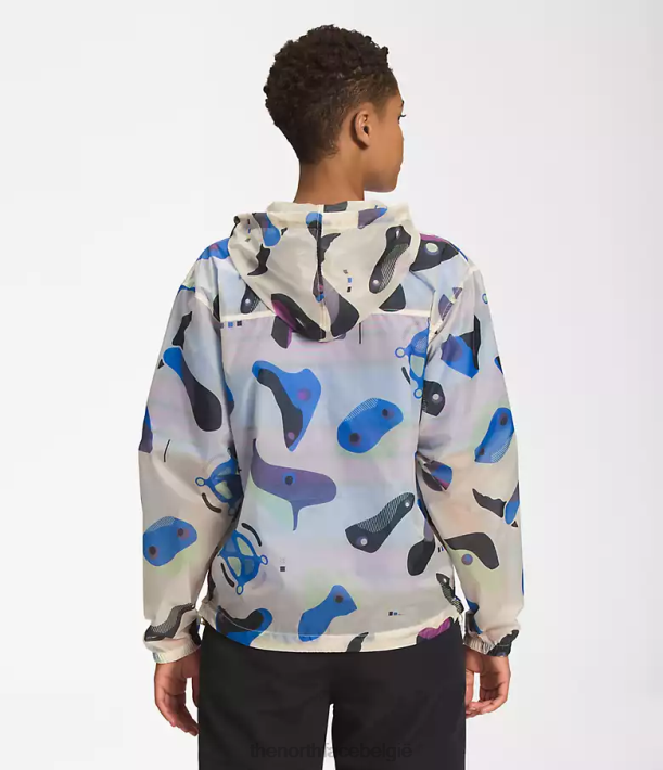 kleding 280T1230 gardenia witte infographic print M66 doorschijnende windhoodie vrouwen The North Face