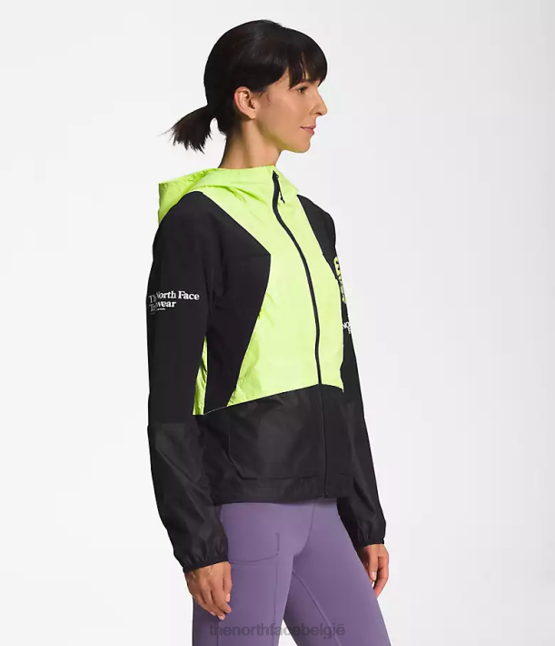 kleding 280T319 tnf zwart/led geel trailwear windfluitjack vrouwen The North Face