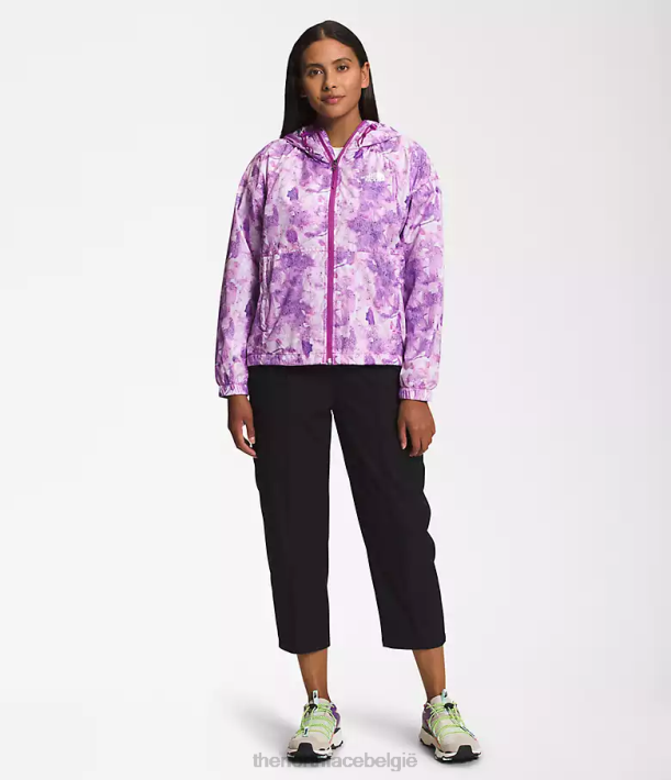 kleding 280T673 tonale kleurstofprint met paarse cactusbloemen hydrenaline jas 2000-25\'\' lengte vrouwen The North Face
