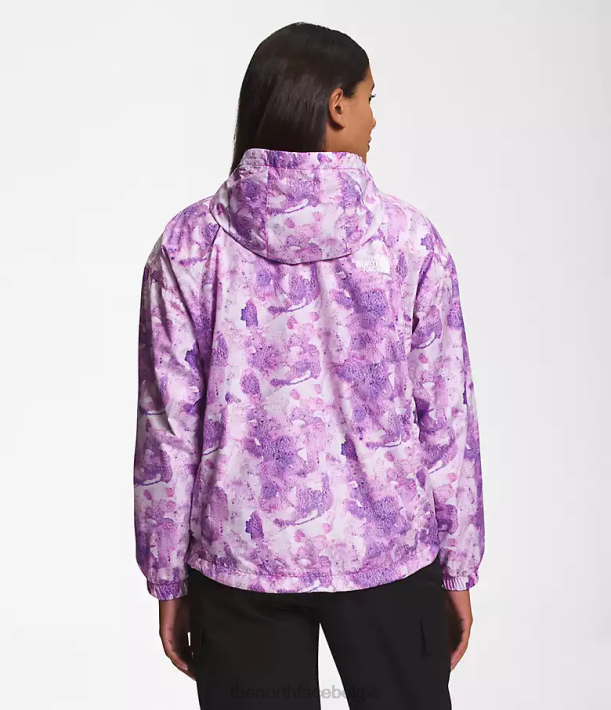 kleding 280T673 tonale kleurstofprint met paarse cactusbloemen hydrenaline jas 2000-25\'\' lengte vrouwen The North Face