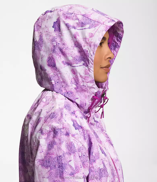 kleding 280T673 tonale kleurstofprint met paarse cactusbloemen hydrenaline jas 2000-25\'\' lengte vrouwen The North Face