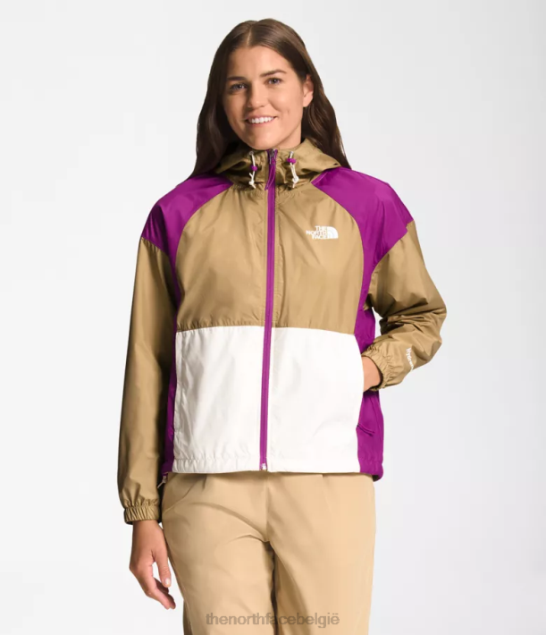 kleding 280T674 kaki steen/paarse cactusbloem/gardenia wit hydrenaline jas 2000-25'' lengte vrouwen The North Face