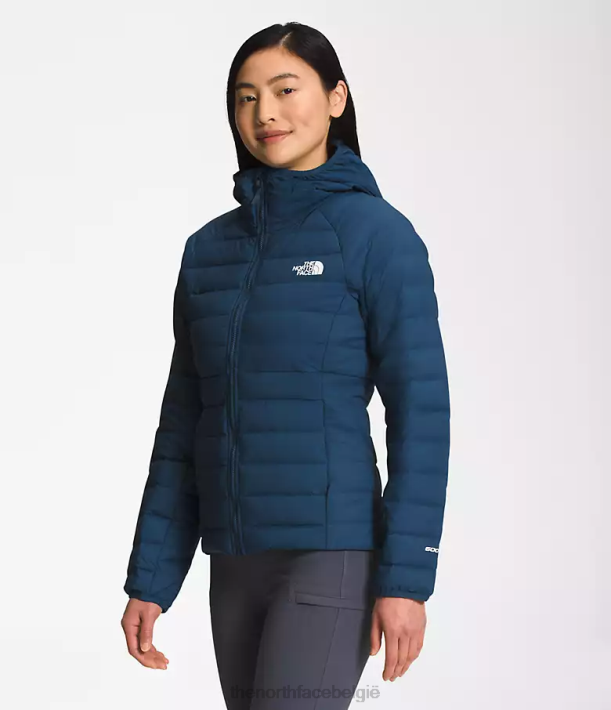 kleding 280T670 schaduwrijk blauw Belleview stretch-down hoodie vrouwen The North Face