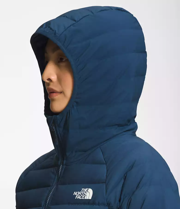 kleding 280T670 schaduwrijk blauw Belleview stretch-down hoodie vrouwen The North Face