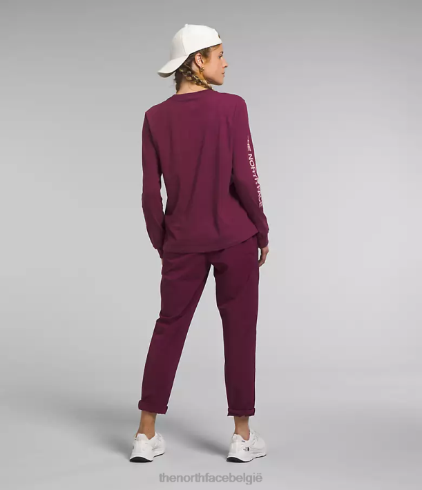 kleding 280T1096 jongensbes/roze mos Grafisch T-shirt met lange mouwen en mouwen vrouwen The North Face