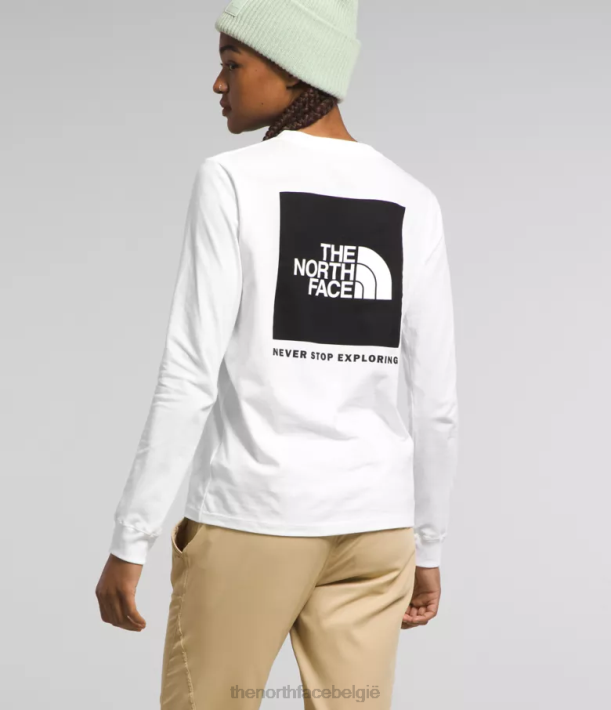 kleding 280T678 tnf wit/tnf zwart Box NSE T-shirt met lange mouwen vrouwen The North Face