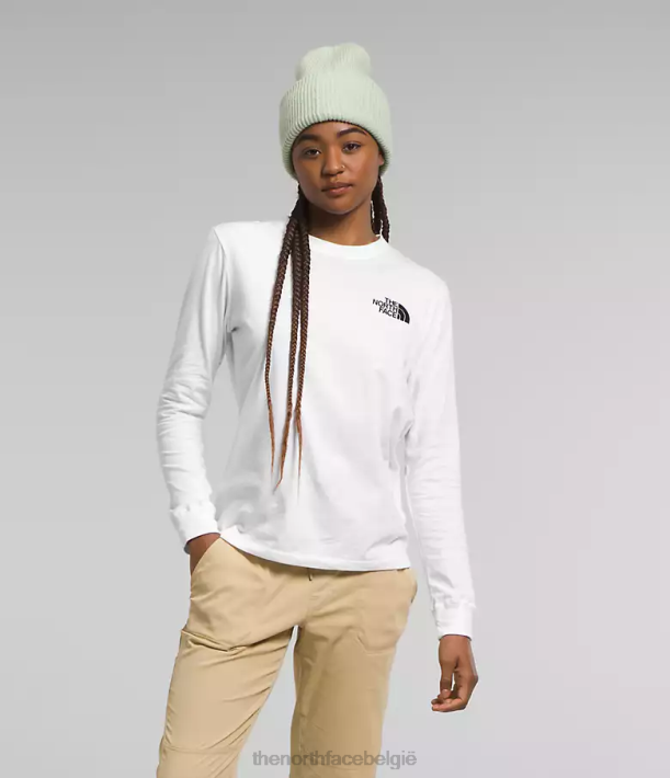 kleding 280T678 tnf wit/tnf zwart Box NSE T-shirt met lange mouwen vrouwen The North Face