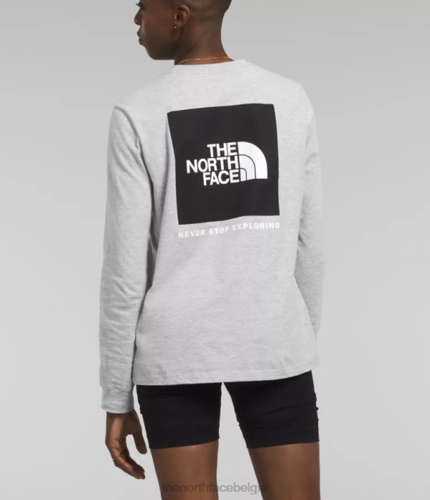 kleding 280T679 tnf lichtgrijs gemêleerd Box NSE T-shirt met lange mouwen vrouwen The North Face