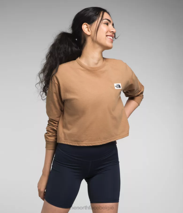 kleding 280T849 amandelboter Heritage patch-T-shirt met lange mouwen vrouwen The North Face