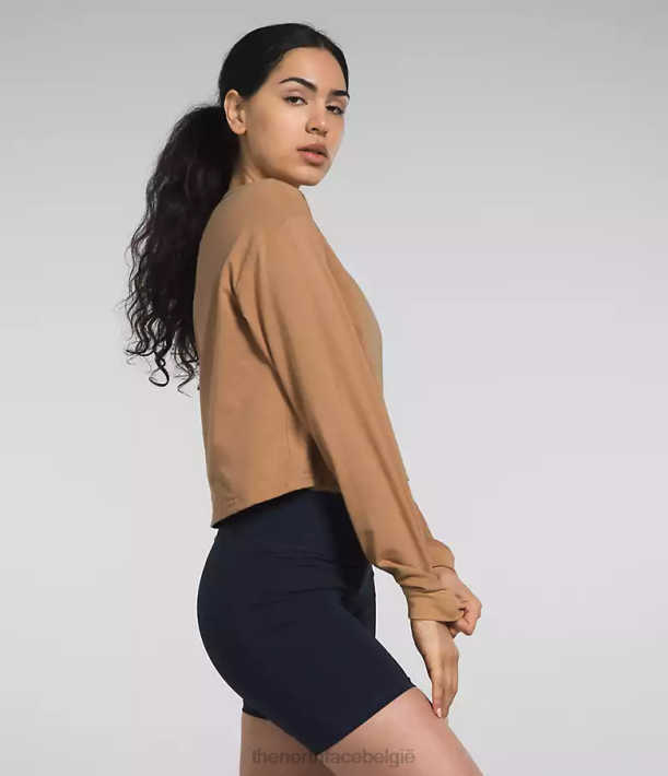 kleding 280T849 amandelboter Heritage patch-T-shirt met lange mouwen vrouwen The North Face