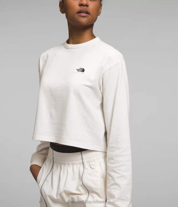 kleding 280T851 gardenia wit Heritage patch-T-shirt met lange mouwen vrouwen The North Face