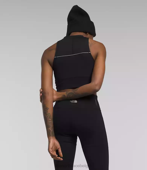 kleding 280T1053 tn zwart Ribgebreide top met bies vrouwen The North Face