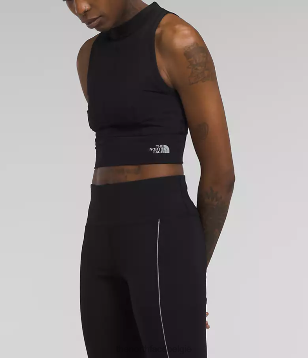 kleding 280T1053 tn zwart Ribgebreide top met bies vrouwen The North Face