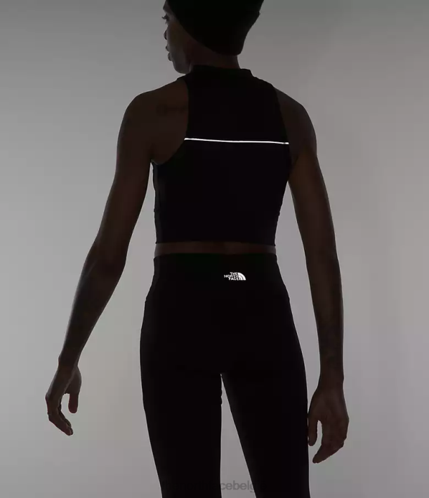 kleding 280T1053 tn zwart Ribgebreide top met bies vrouwen The North Face