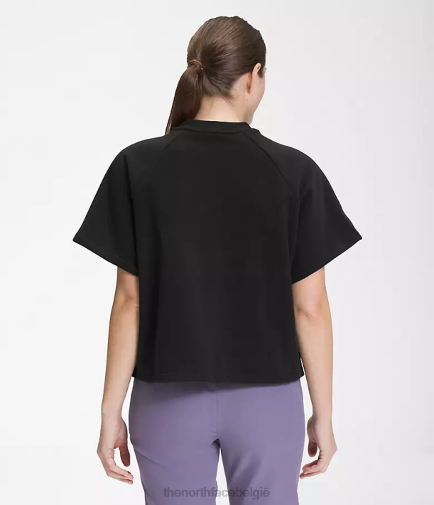 kleding 280T1021 tn zwart Gevilte fleece met korte mouwen en ronde hals vrouwen The North Face