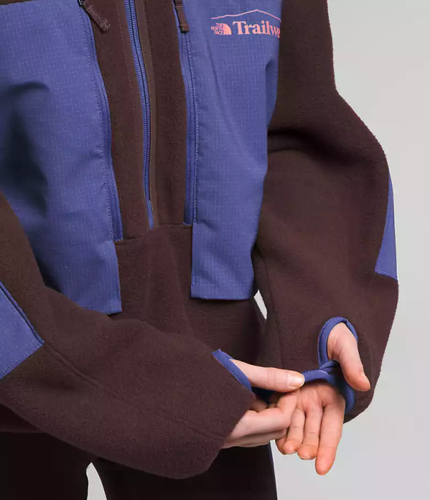 kleding 280T55 kolenbruin/grotblauw trailwear fantasy ridge flash-zip vrouwen The North Face