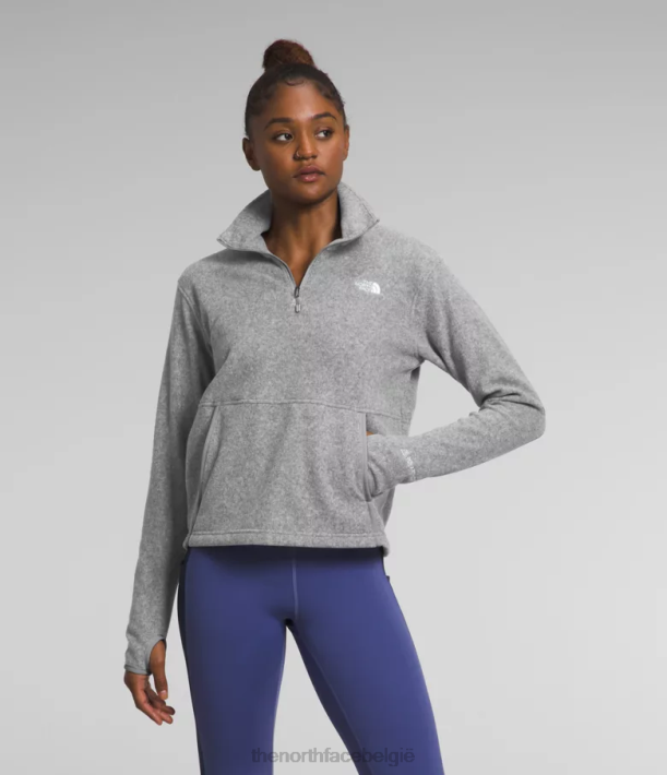 kleding 280T160 tnf middengrijs gemêleerd alpine polartec 100-ritskap vrouwen The North Face