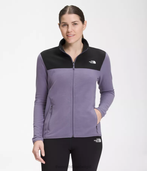 kleding 280T621 tnf zwart/maanleisteen tka gletsjerjack met volledige ritssluiting vrouwen The North Face